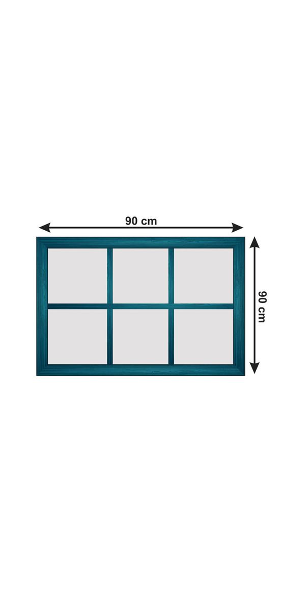 Folie geam autoadezivă, Folina, cu model ramă albastră, rolă de 90x90 cm
