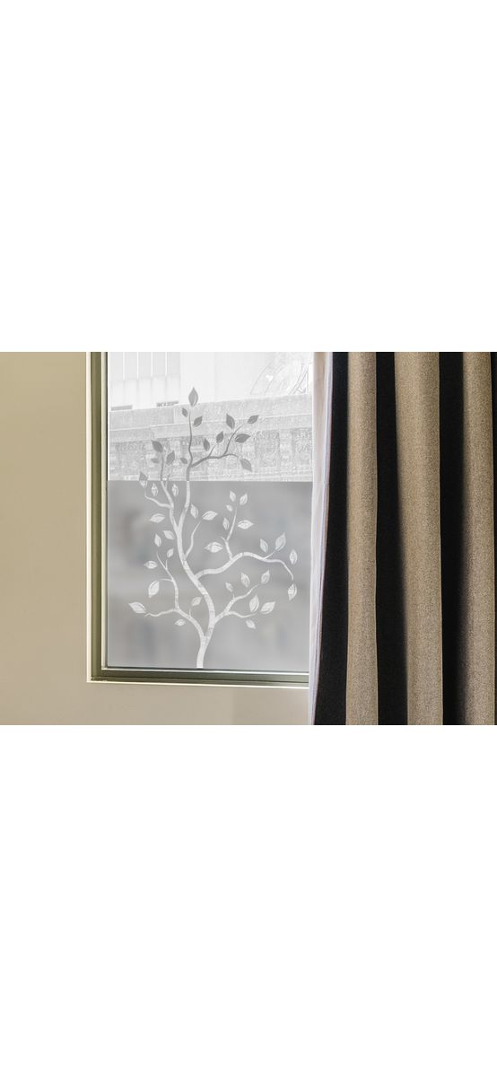 Folie geam autoadezivă Crengi, cu model decupat, rolă de 61x75 cm, racletă inclusă 