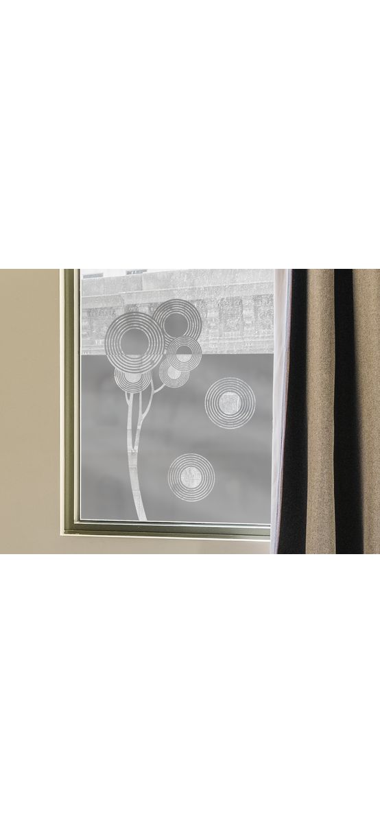  Folie geam autoadezivă Cercuri, cu model decupat, rolă de 61x66 cm, racletă inclusă