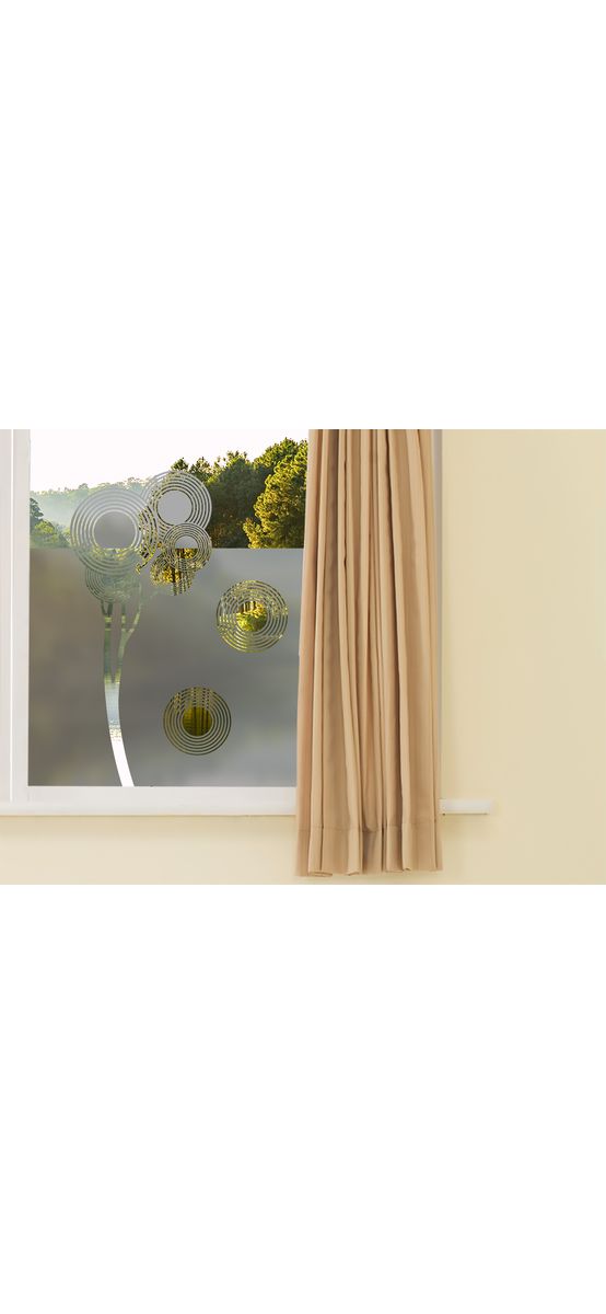  Folie geam autoadezivă Cercuri, cu model decupat, rolă de 61x66 cm, racletă inclusă