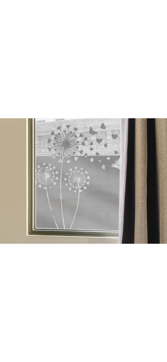 Folie geam autoadezivă Păpădie, cu model decupat, rolă de 61x71 cm, racletă inclusă 