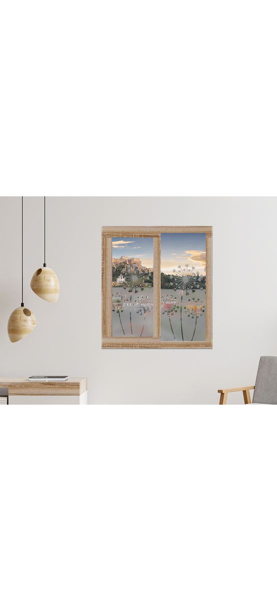 Folie geam autoadezivă Păpădie, cu model decupat, rolă de 61x71 cm, racletă inclusă 