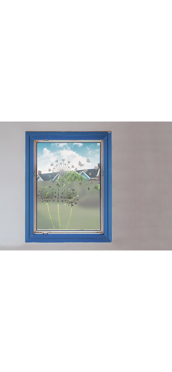 Folie geam autoadezivă Păpădie, cu model decupat, rolă de 61x71 cm, racletă inclusă 