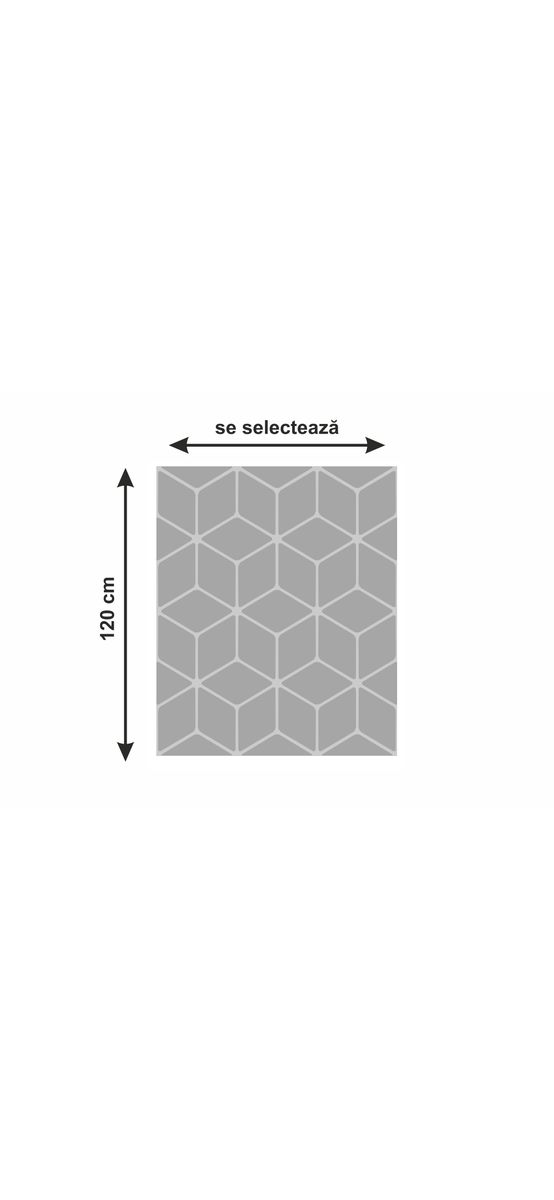 Folie geam autoadezivă Geometric Diamonds, cu model decupat, rolă cu lățimea de 120 cm, racletă inclusă 