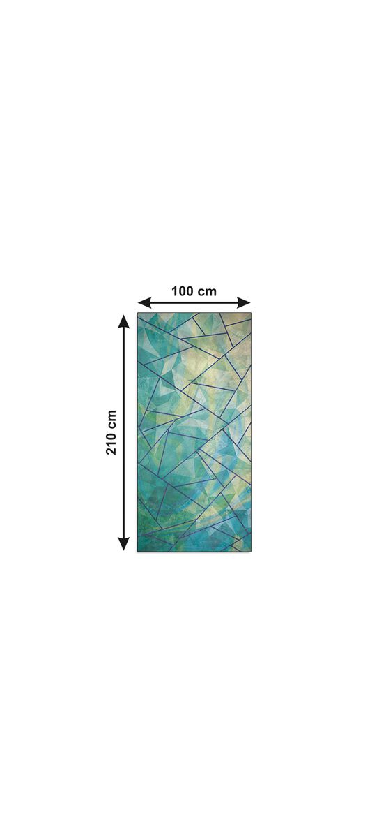 Folie sablare uşă din sticlă, Folina, mozaic verde albastru, rolă de 100x210 cm, cu racletă aplicare şi cutter incluse