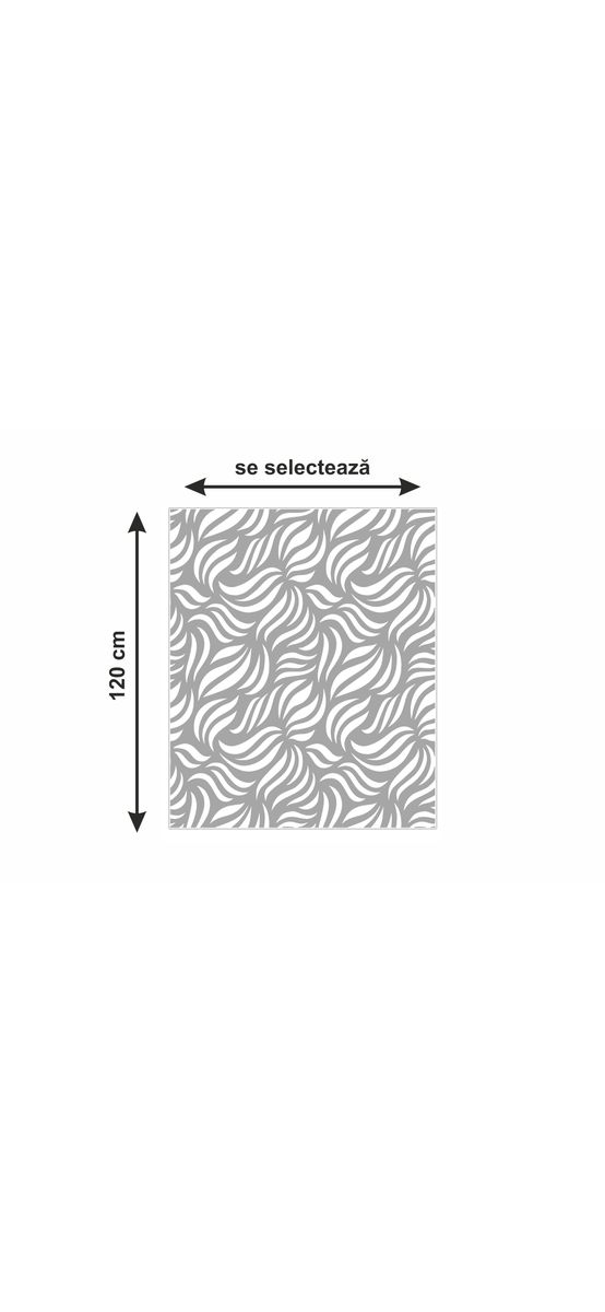 Folie geam autoadezivă Waves, cu model decupat, rolă cu lățimea de 120 cm, racletă inclusă 