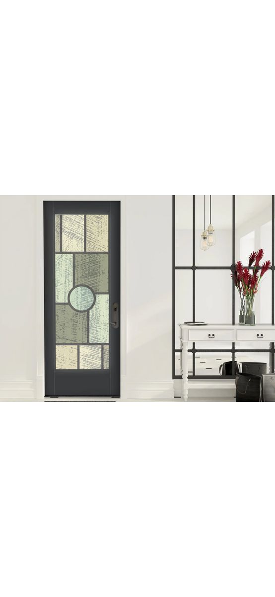 Folie sablare uşă din sticlă, Folina, vitraliu verde, rolă de 100x210 cm, cu racletă aplicare şi cutter incluse