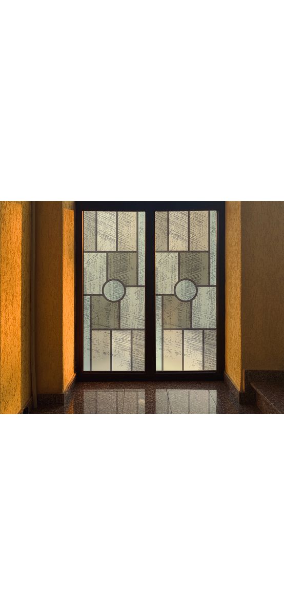 Folie sablare uşă din sticlă, Folina, vitraliu verde, rolă de 100x210 cm, cu racletă aplicare şi cutter incluse