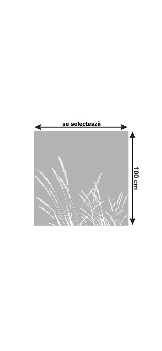 Folie geam autoadezivă, Folina, sablare cu model trestie, rolă de 100x100 cm 