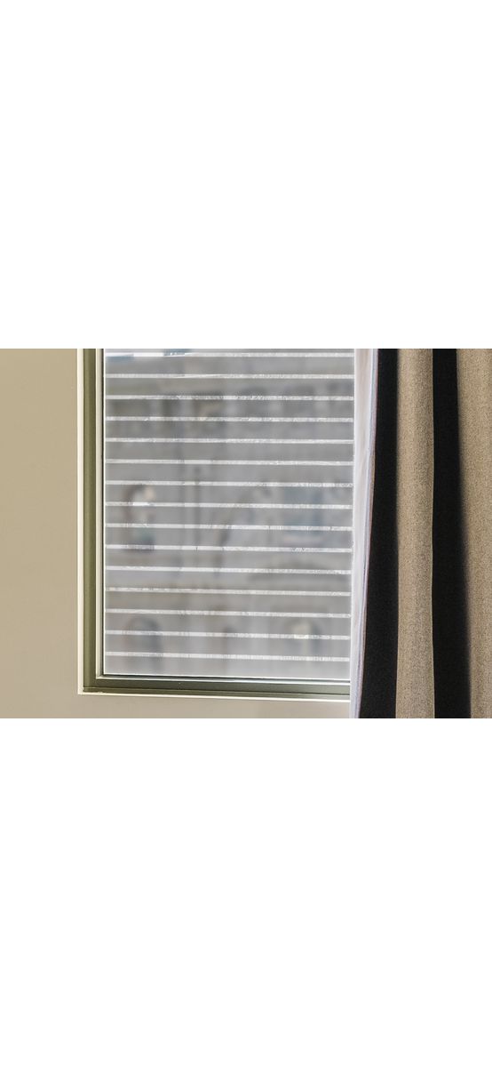 Folie geam autoadezivă Lines, cu dungi decupate, rolă cu lățimea de 120 cm, racletă inclusă