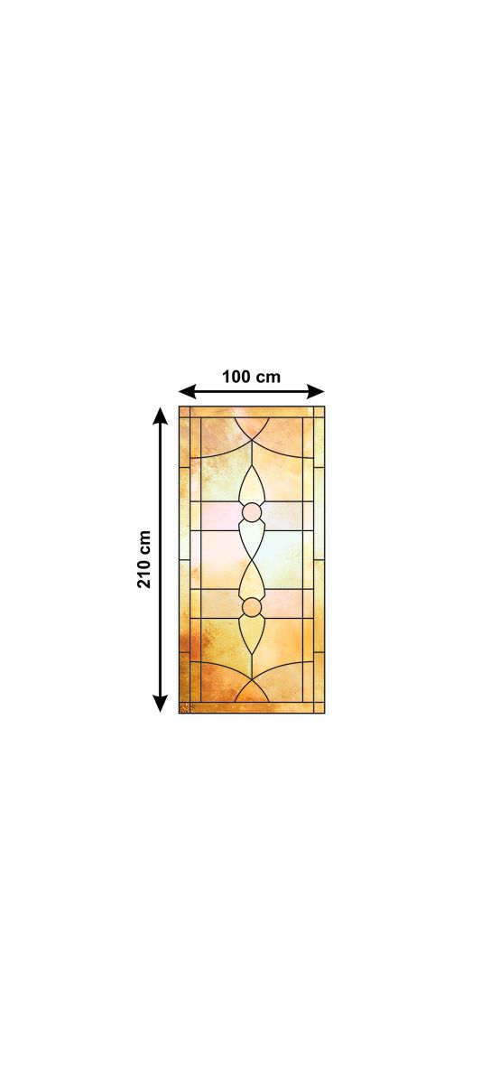 Folie sablare uşă din sticlă, Folina, vitraliu bej, rolă de 100x210 cm, cu racletă aplicare şi cutter incluse