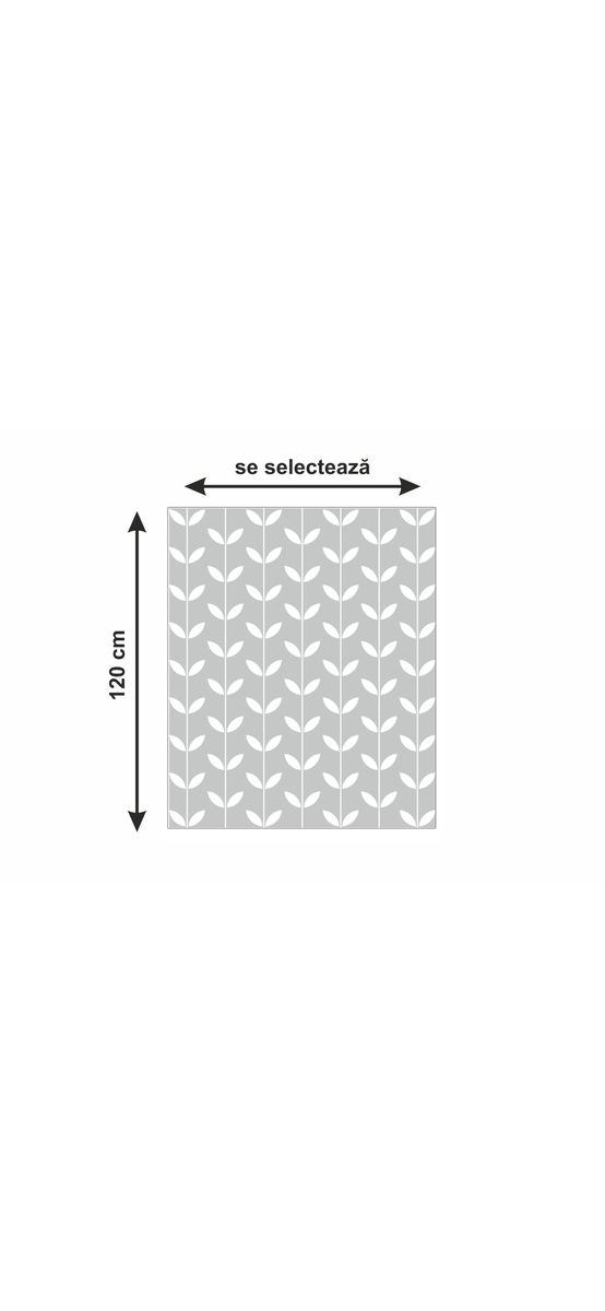 Folie geam autoadezivă Leaves, cu model decupat, rolă cu lățimea de 120cm, racletă inclusă