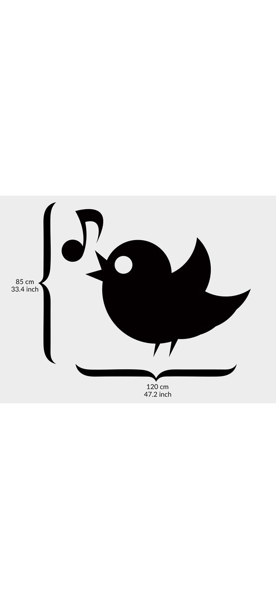 Sticker tip tablă de scris, Folina, model pasăre, 85x120 cm, racletă de aplicare inclusă în set