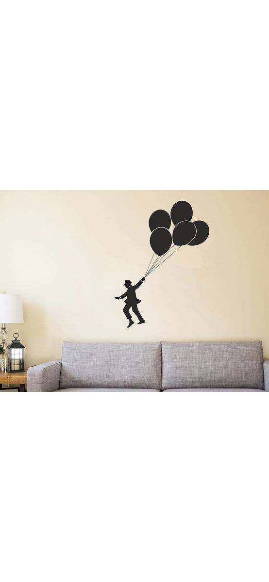 Sticker decorativ Baloon man, Folina, negru, 100x75cm