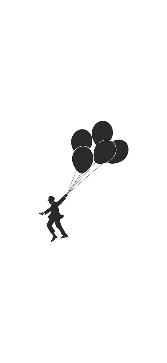 Sticker decorativ Baloon man, Folina, negru, 100x75cm
