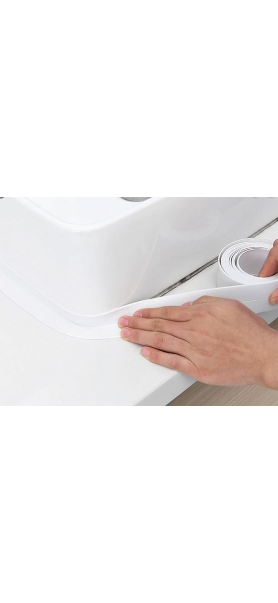 Bandă etanşare autoadezivă albă, Folina ETF12, rolă de 6 cm x 3,2 m, racletă de aplicare inclusă