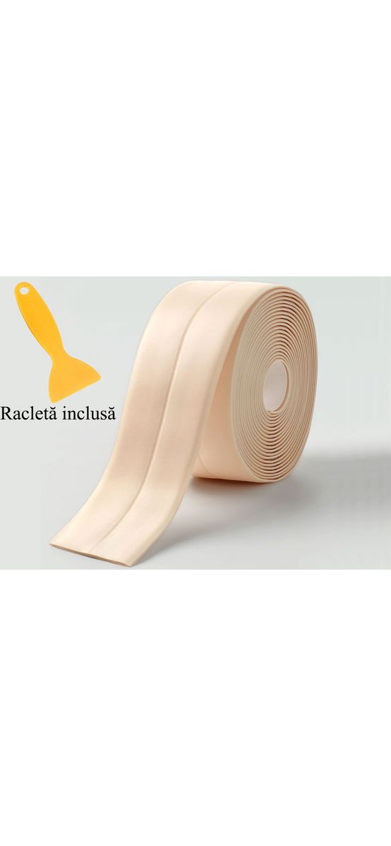 Set 2 role bandă autoadezivă etanşare cadă sau chiuvetă, Folina ETF14, bej, 3,5 cm x 3,2 metri