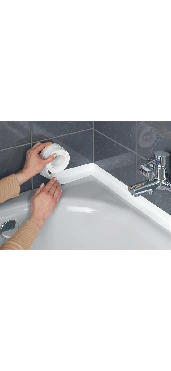 Set 2 role bandă autoadezivă etanşare cadă sau chiuvetă, transparentă, Folina ETF11, 3,5 cm x 3,3 metri