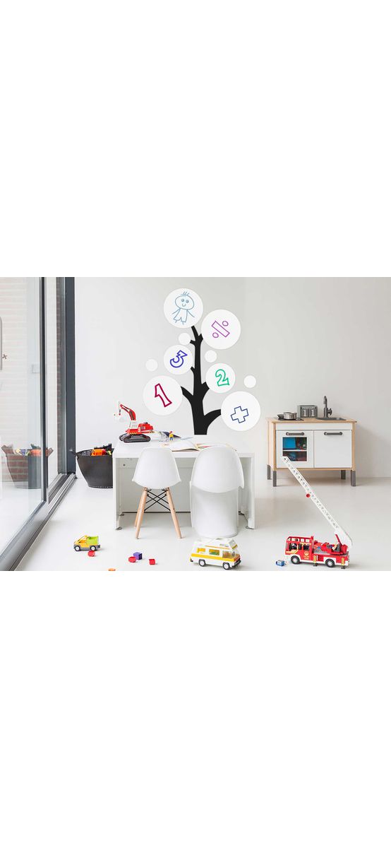 Sticker Copacul cu mesaje, tip tablă de scris whiteboard, 185 cm înălţime, cu set markere colorate