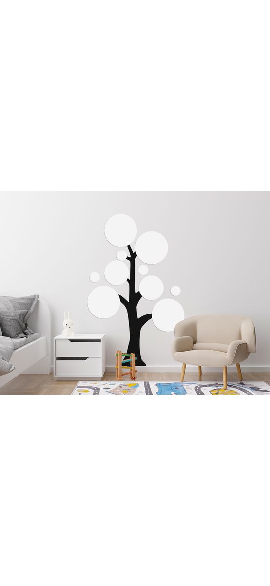 Sticker Copacul cu mesaje, tip tablă de scris whiteboard, 185 cm înălţime, cu set markere colorate