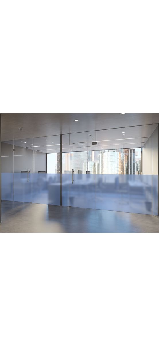 Folie geam sablat albastră, Folina Cornflower Blue, translucidă, autoadezivă, rolă de 200 x 120 cm