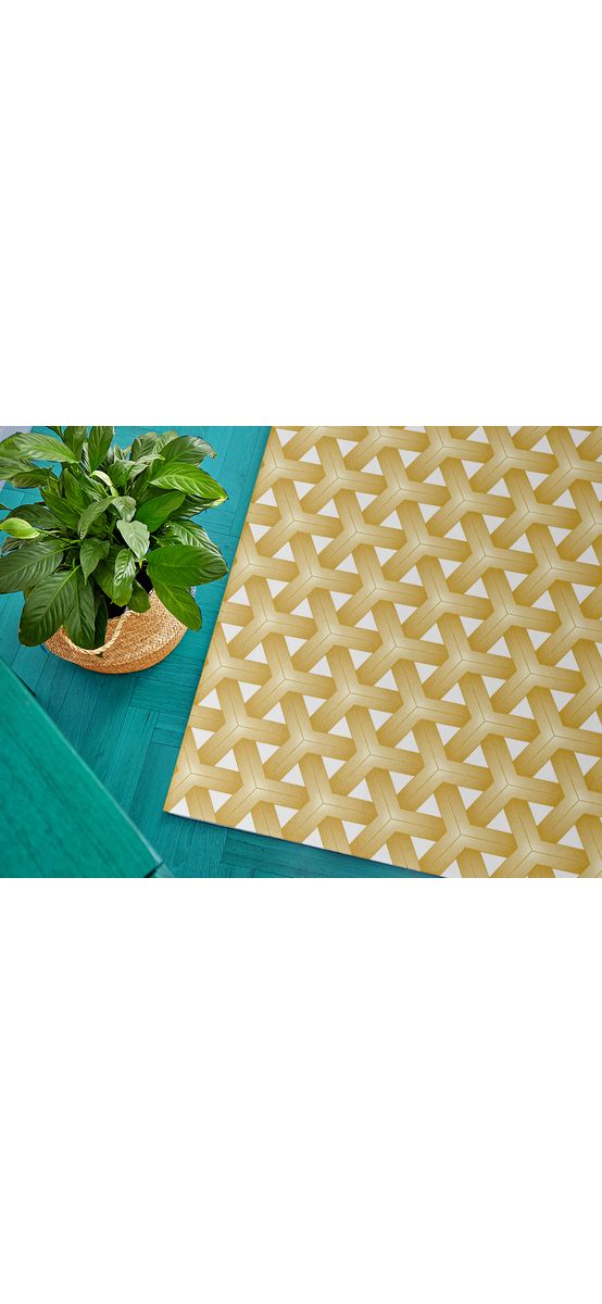 Covor antiderapant pentru hol și terasă, din pvc, model 3D Geometric Shapes, linoleum antiderapant la rolă de 80 cm lățime.