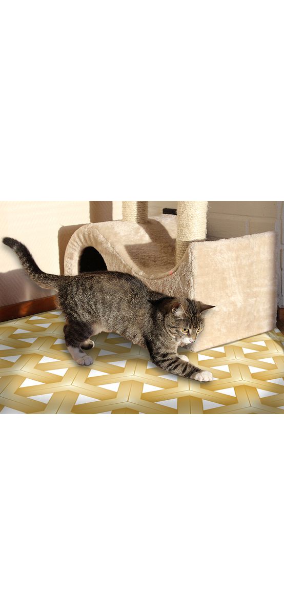Covor antiderapant pentru hol și terasă, din pvc, model 3D Geometric Shapes, linoleum antiderapant la rolă de 80 cm lățime.