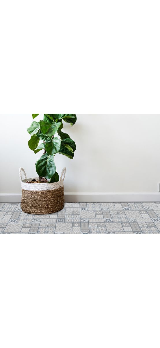 Covor din vinil Belinda, linoleum antiderapant cu model gri. rolă de 80x290 cm