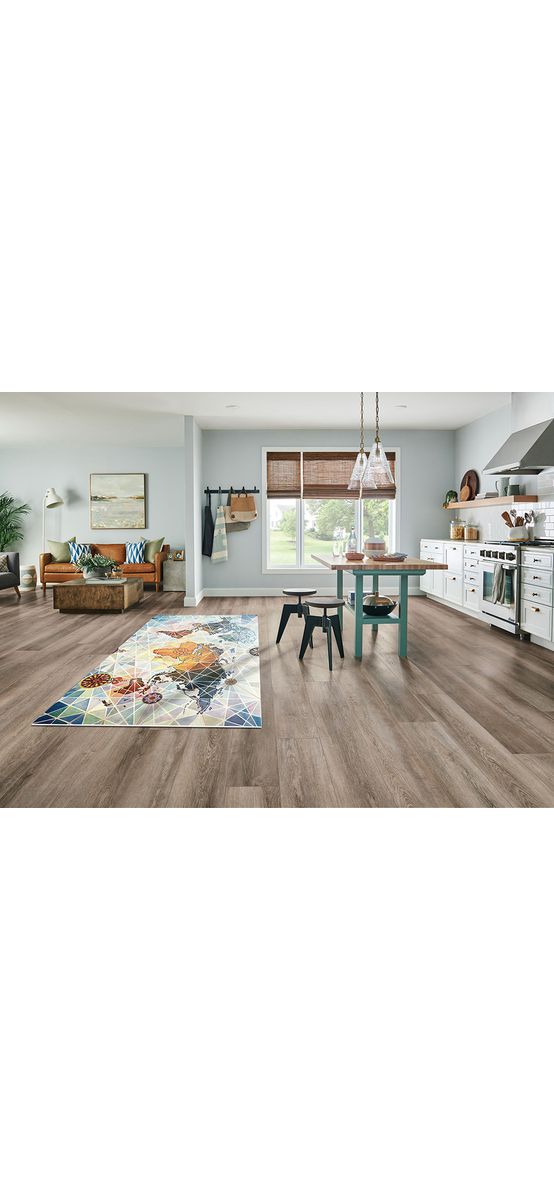 Covor antiderapant pentru hol și terasă , model geometric cu harta lumii, linoleum antiderapant