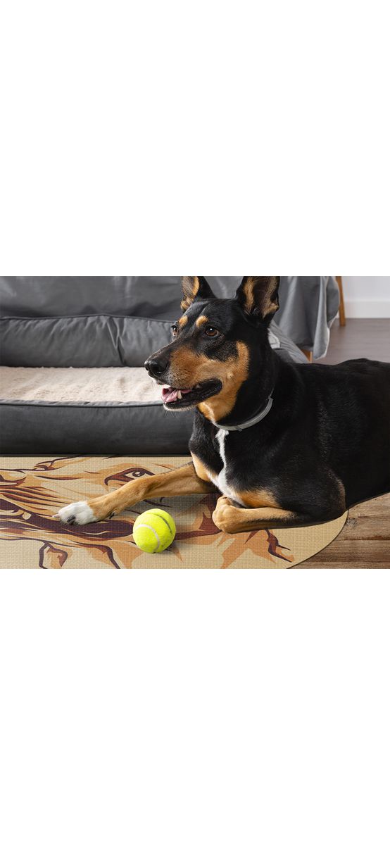 Covor antiderapant pentru animale de companie, model Bruno, linoleum antiderapant, rotund