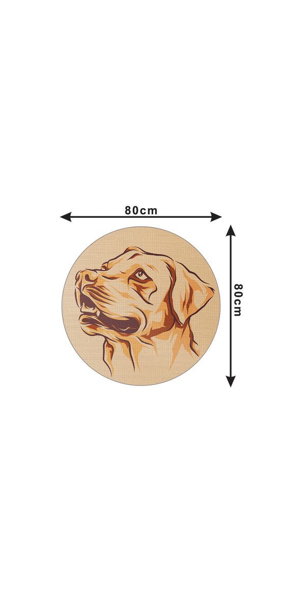 Covor antiderapant pentru animale de companie, model Bruno, linoleum antiderapant, rotund