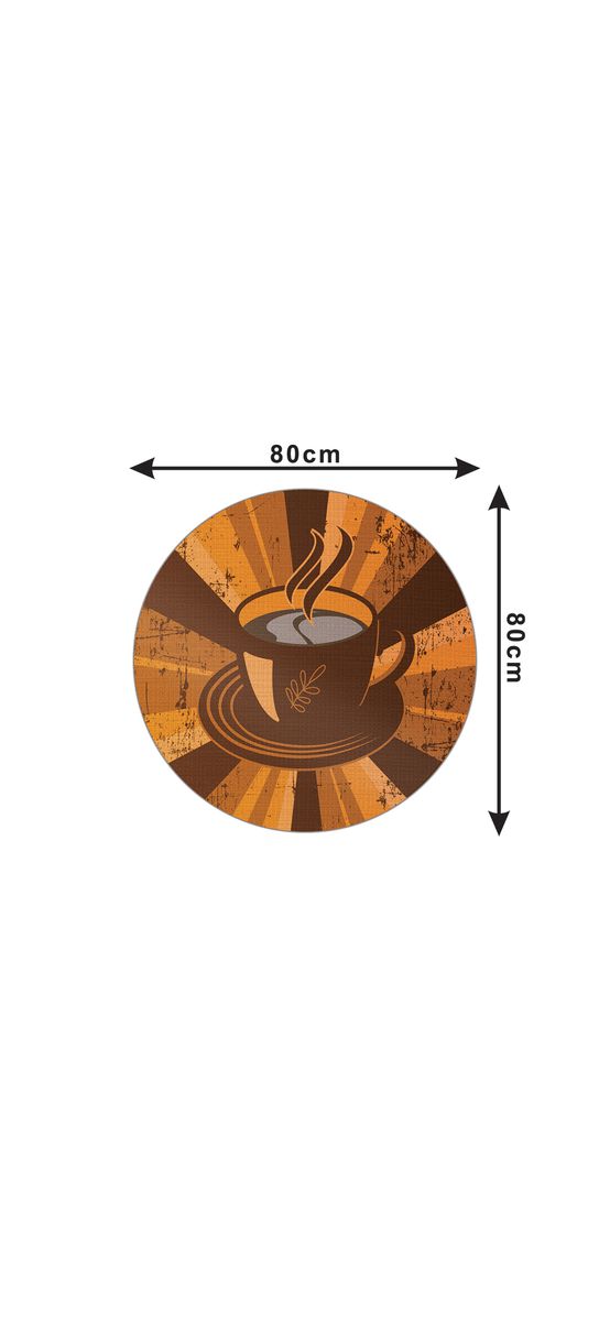 Covor antiderapant, pentru bucătărie, model Maicao, linoleum antiderapant, rotund