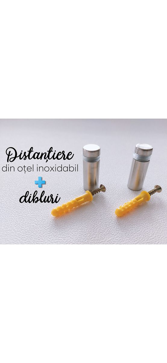 Plăcuță indicatoare pentru toaletă, din acril transparent, dimensiune 20x20 cm, distanțiere incluse