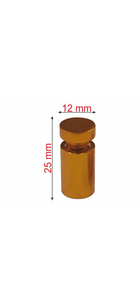 Distanţiere semnalistică bronz lucios, Folina, din inox, 12 x 25 mm