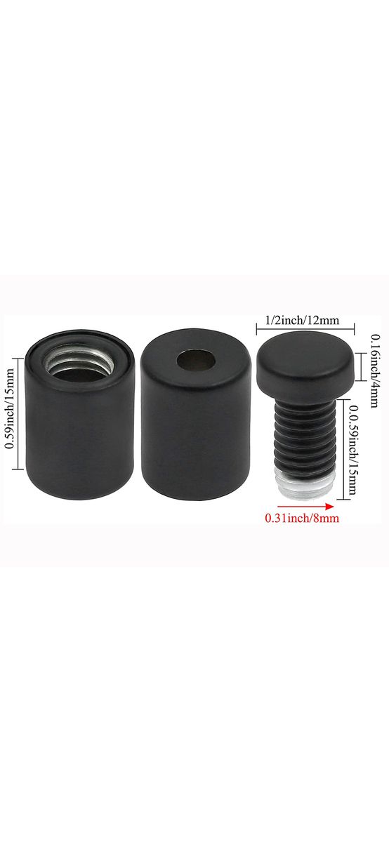 Distanţiere semnalistică negru mat, Folina, din inox, 12 x 20 mm.