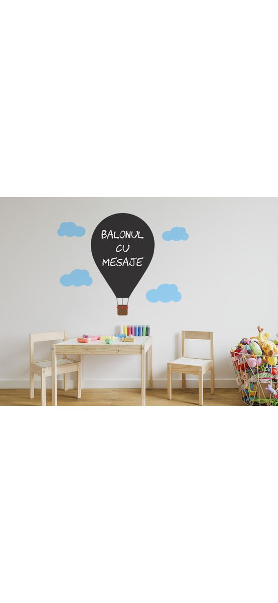 Sticker Balonul cu mesaje, Folina, tablă de scris, multicolor, racletă de aplicare inclusă.