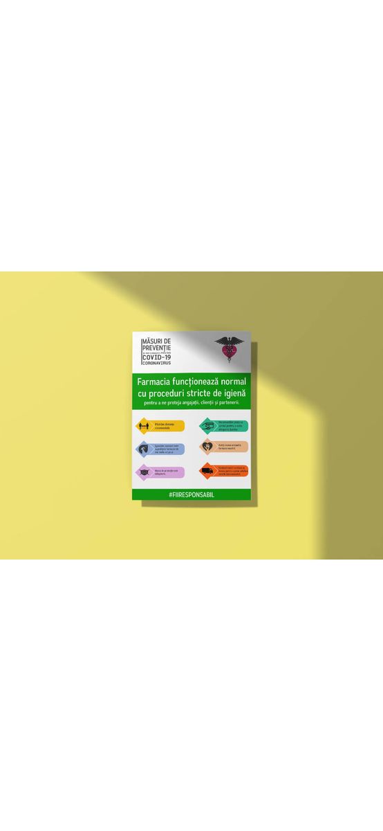 Stickere Reguli Farmacie 70x50cm, Folina, set 2 stickere