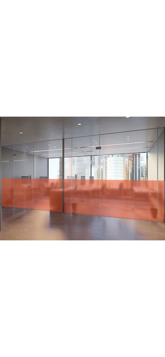 Folie geam sablat portocalie, Folina Fire Orange, translucidă, autoadezivă, rolă de 200 x 120 cm