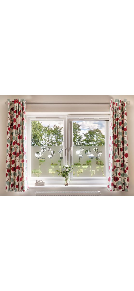 Folie geam autoadezivă Cotton Flowers, cu model decupat, rolă de 50x120 cm, racletă inclusă 