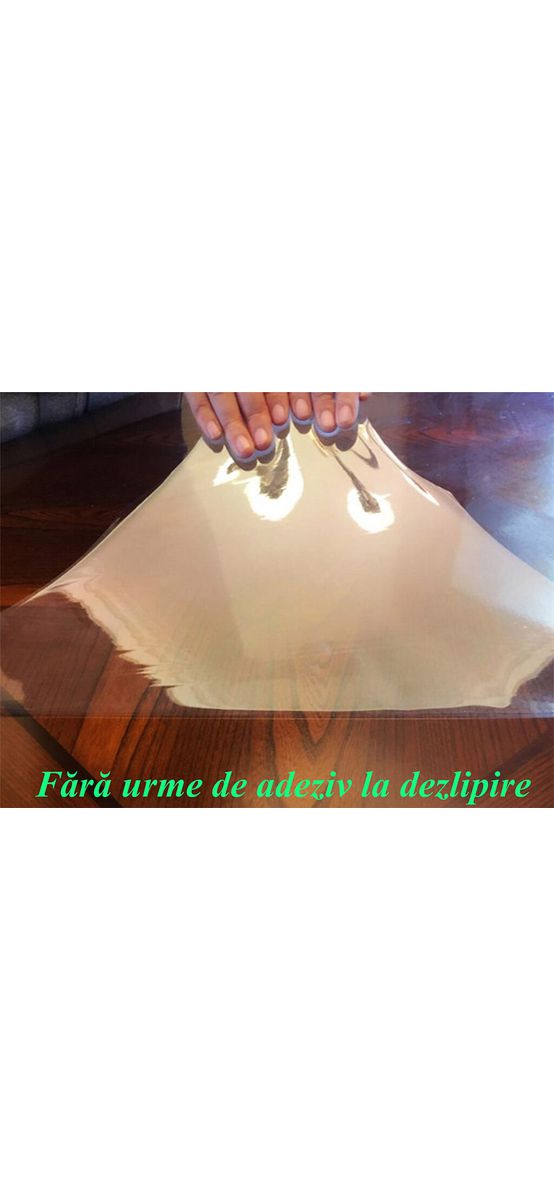 Folie protecţie transparentă lucioasă, cu adeziv, cu grosime de 0,1 mm, 152 cm lăţime