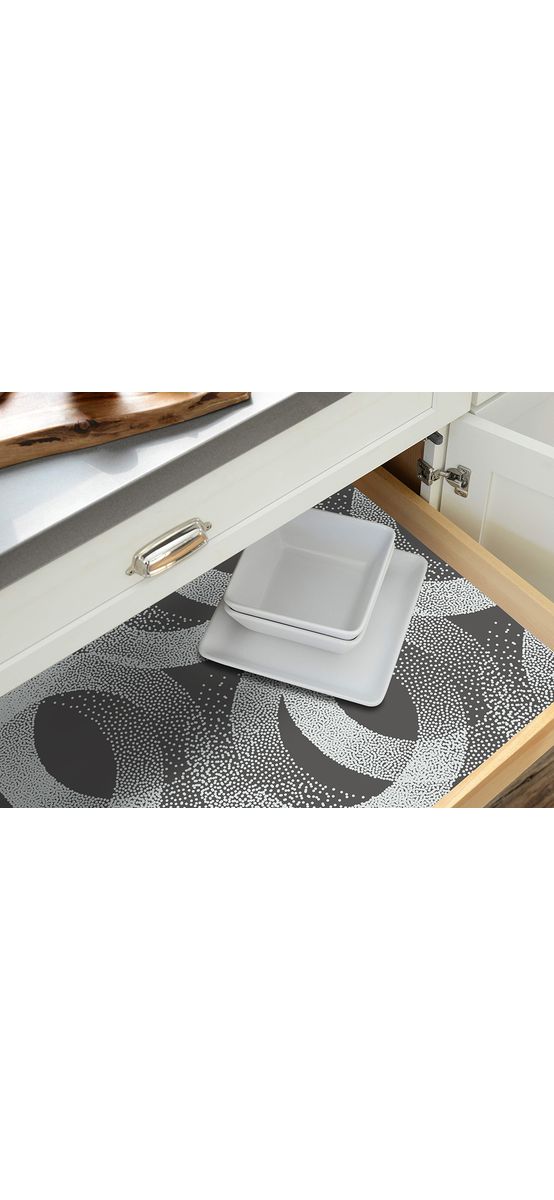 Folie protecţie sertare, model semicercuri, din PVC antiderapant cu grosime de 1,5 mm, material impermeabil, rolă de 50x155 cm