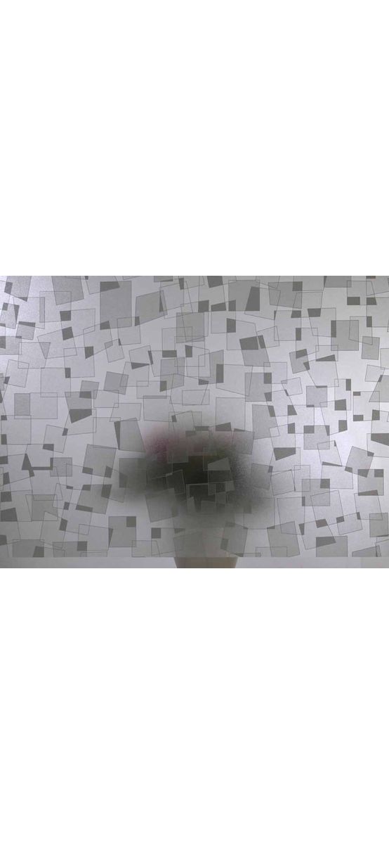Folie geam autoadezivă pătrate, Folina, sablare cu model geometric, gri, 90x100 cm