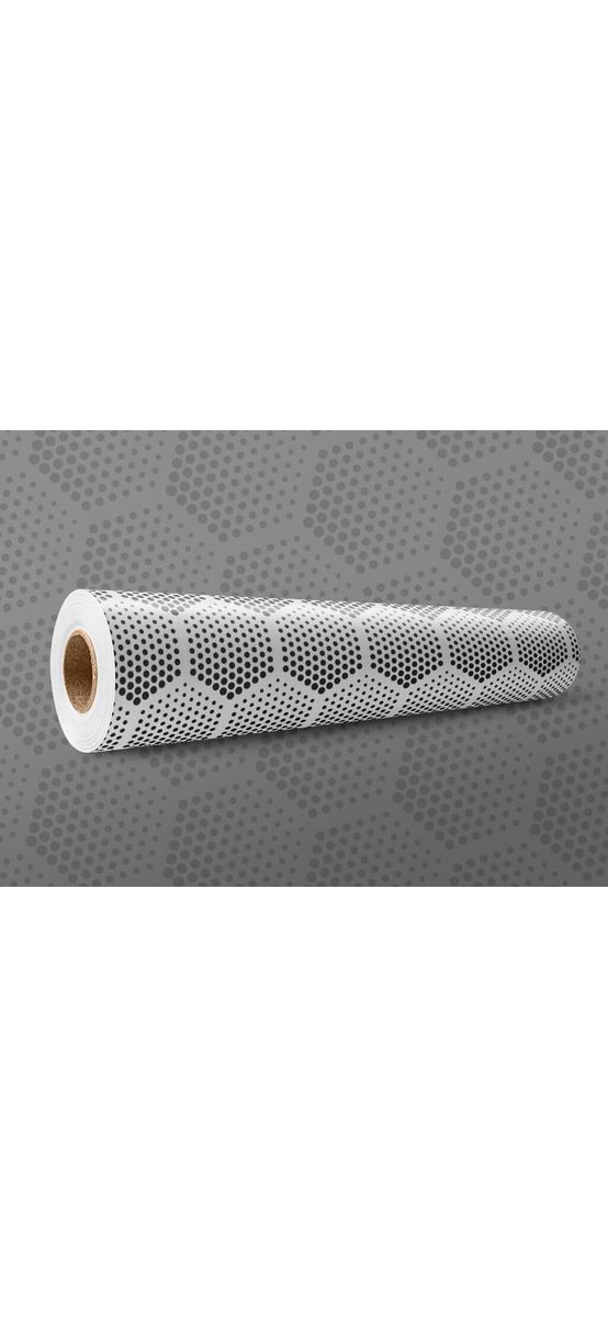 Folie geam autoadezivă Circles, Folina, transparentă cu model geometric negru, 122 cm lăţime