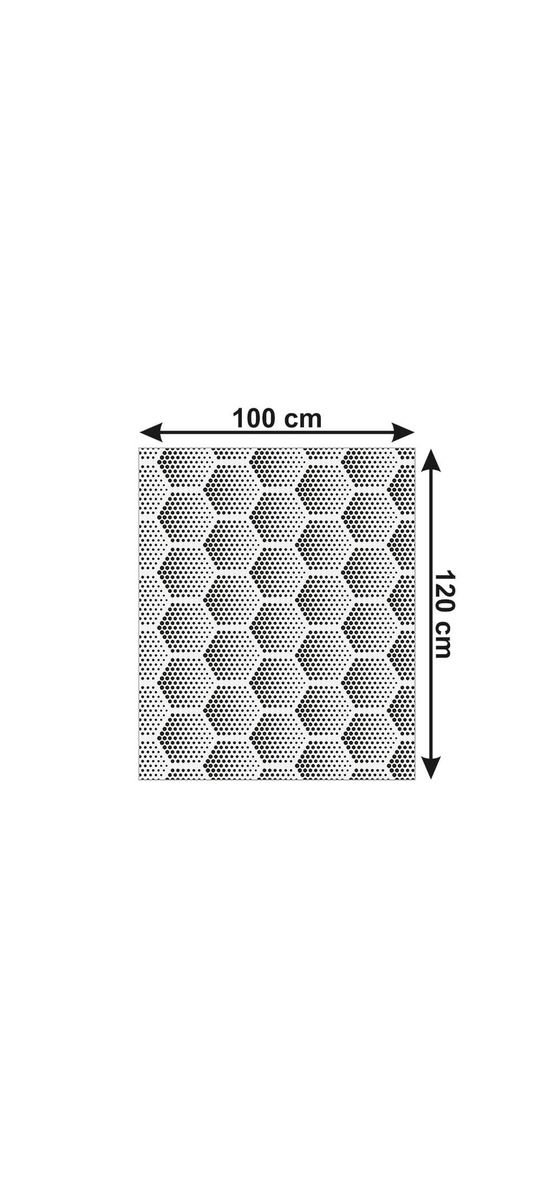 Folie geam autoadezivă Circles, Folina, transparentă cu model geometric negru, 122 cm lăţime