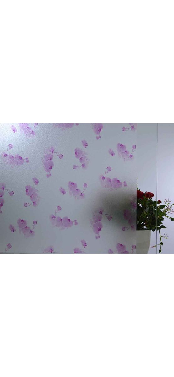 Folie electrostatică orhidee, Folina, imprimeu floral, mov, lățime 90 cm