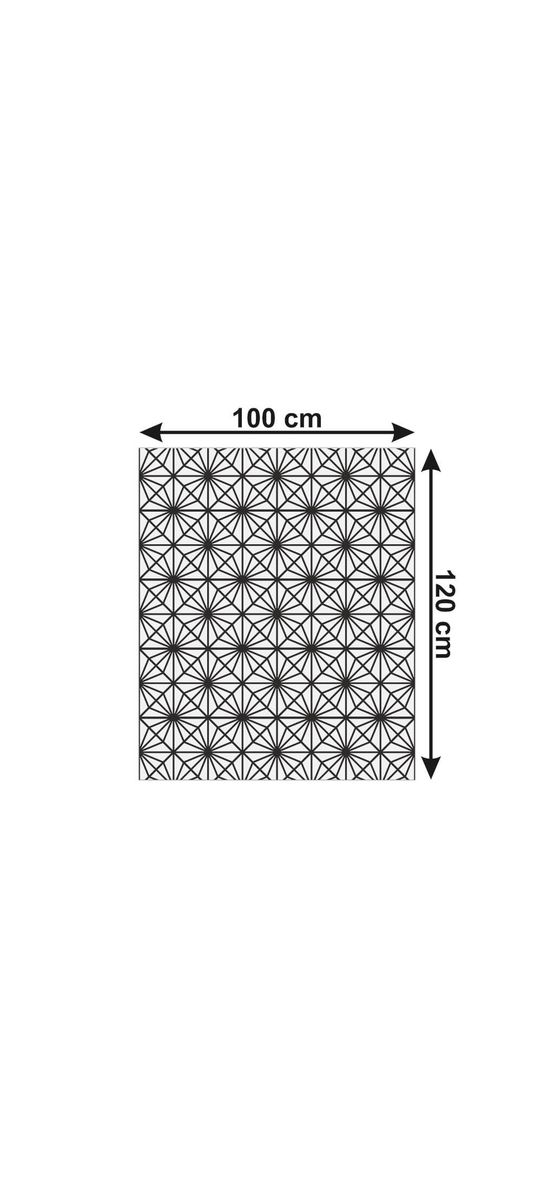 Folie geam autoadezivă Squares, Folina, rtransparentă cu model geometric negru, 122 cm lăţime