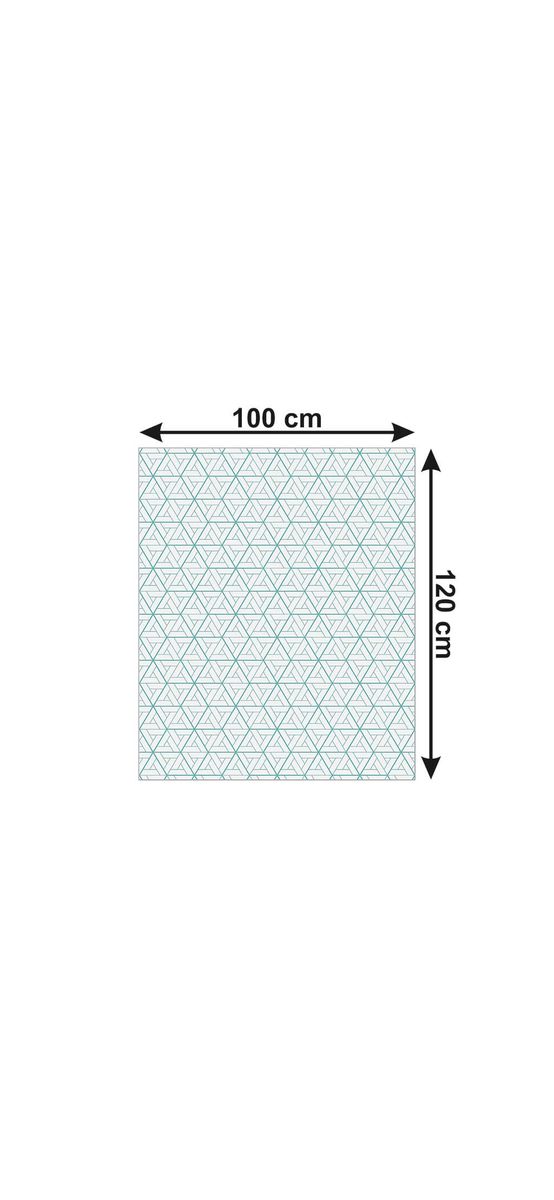 Folie geam autoadezivă Turquoise Triangles, Folina, transparenta cu model turcoaz, 122 cm lăţime