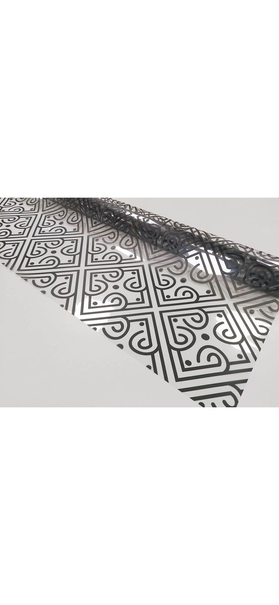 Folie geam autoadezivă Gray Shapes , Folina, model pătrate gri, 122 cm lăţime
