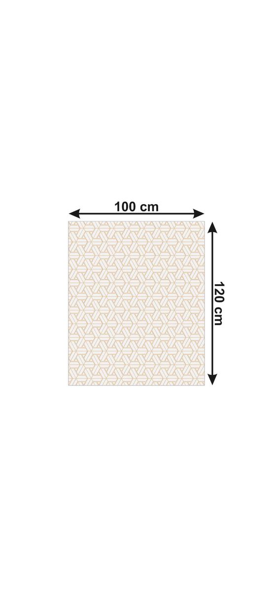Folie geam autoadezivă Golden Tripods, Folina, model geometric bej auriu,122 cm lăţime
