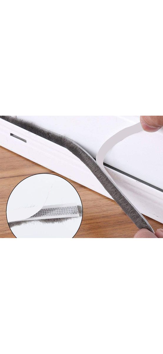Bandă autoadezivă tip perie, pentru etanșare ferestre, uși glisante, dressing-uri, rolă de 5m